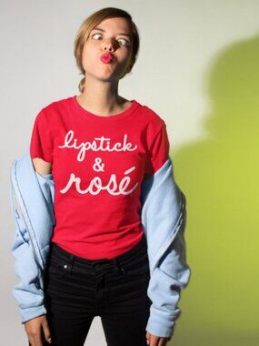 NWT Lipstick and Rose Crew Neck T shirt